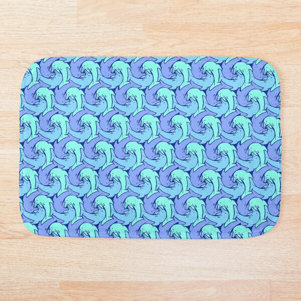Item preview, Dolphin tessellated pattern, all blue designed and sold by jeanneius.