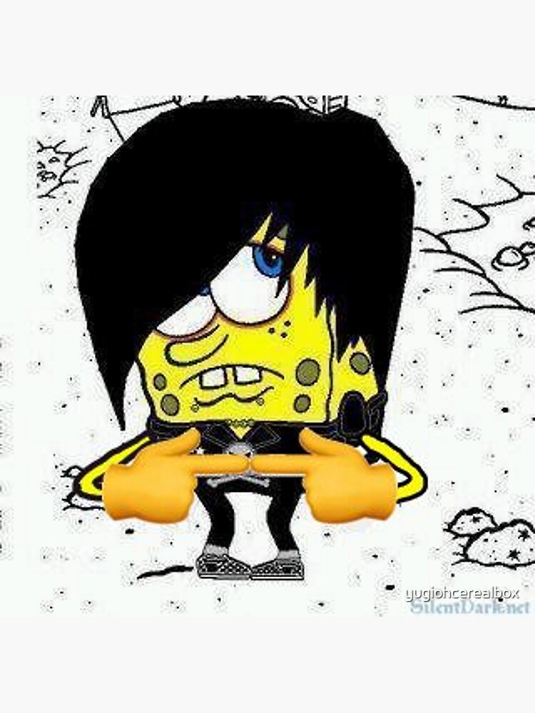 SpongeBob, black, cartoons, emo, goth, punk, sad, spongebob