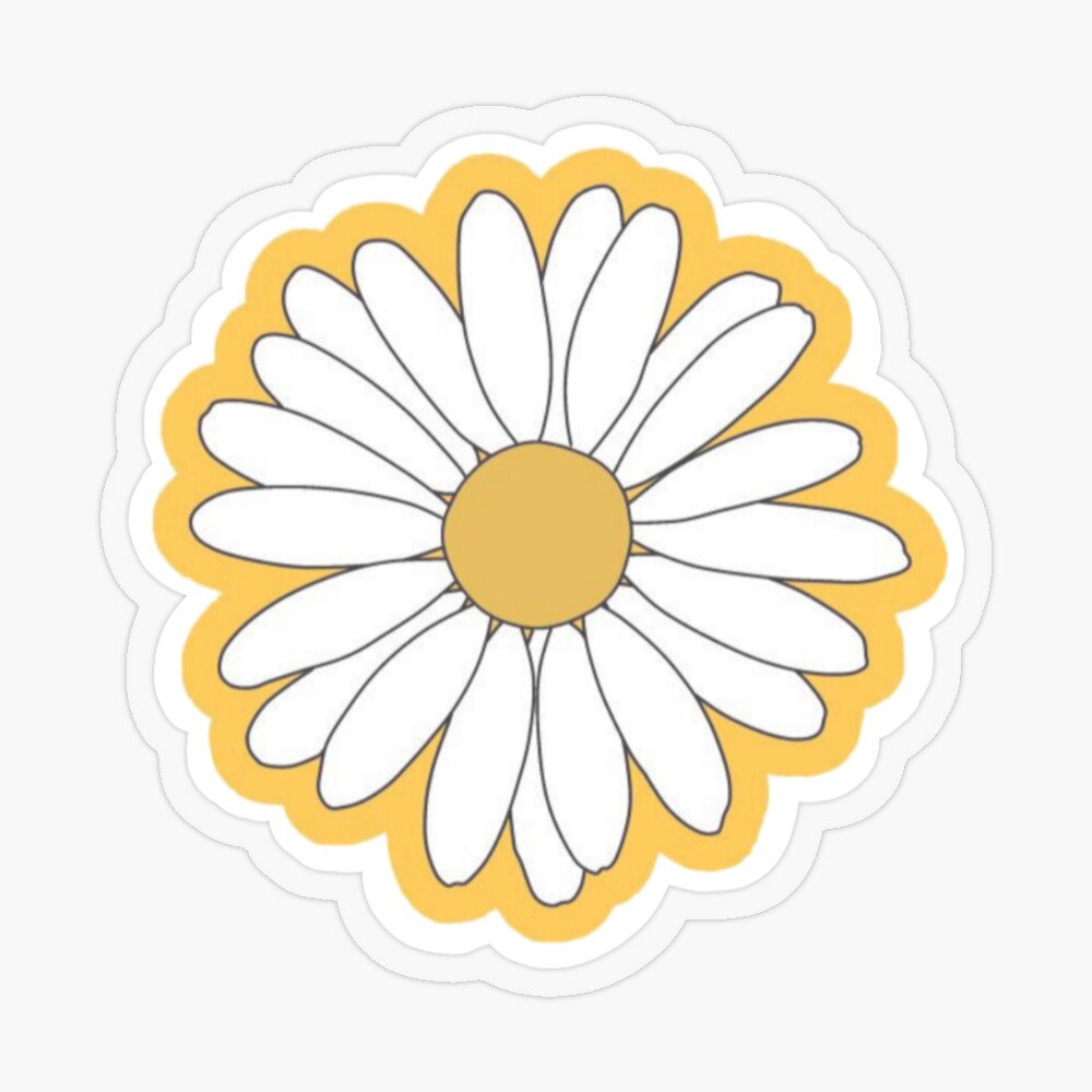 Clear Stickers Daisy Sticker, Yellow Daisy Cute Stickers, Aesthetic  Stickers, VSCO Girl Stickers, Laptop Stickers, Waterproof Stickers 