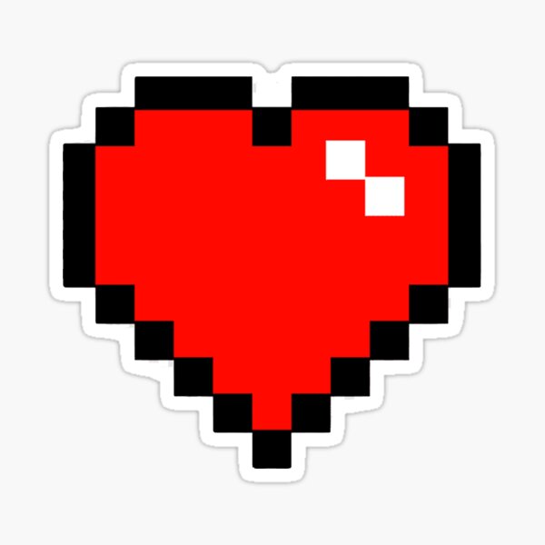 Pixel heart funny gift Sticker