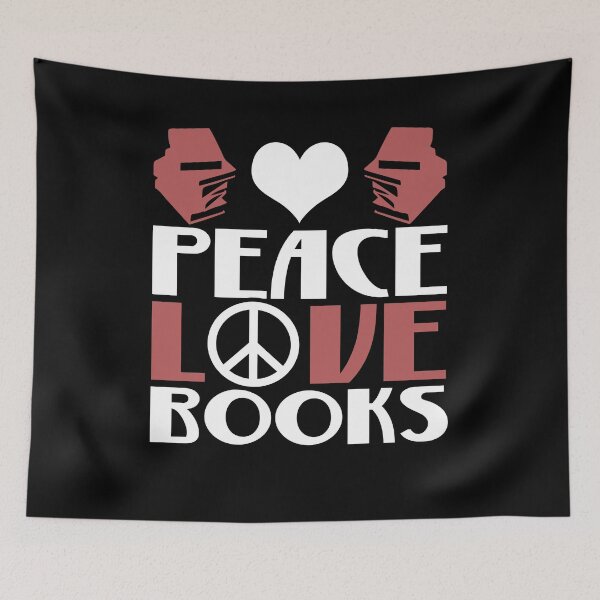 Item preview, Peace Love Books Peaceful Book Lover Novelty Design designed and sold by LostLatticework.
