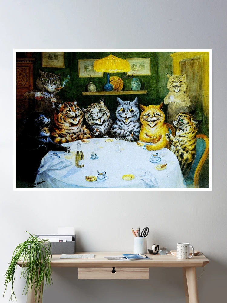 Affiche Louis Wain, Chat psychédélique kaléidoscopique - Impression Lo