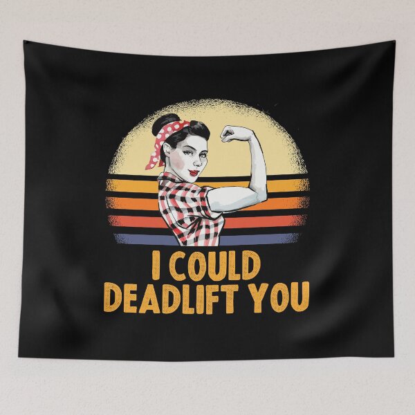 Item preview, I Could Deadlift You - Strong Girl Retro Vintage Sunset Gift designed and sold by Dressed For  Duty.