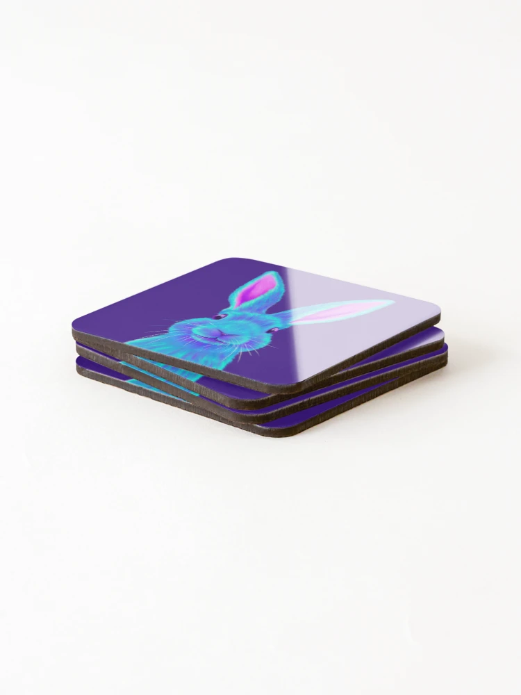 Thumbnail 4 of 5, Coasters (Set of 4), Blue Rabbit designed and sold by NeonFuzz.