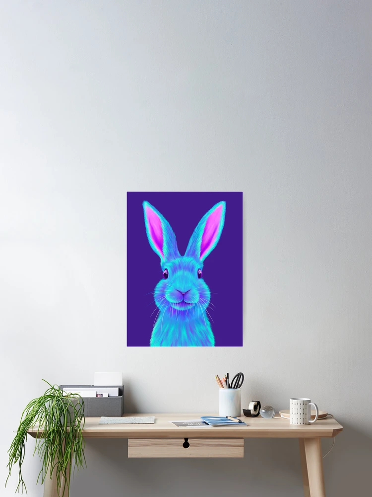 Thumbnail 2 of 3, Poster, Blue Rabbit designed and sold by NeonFuzz.