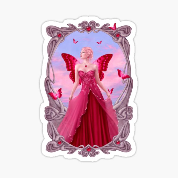 Ruby Birthstone Fairy Sticker