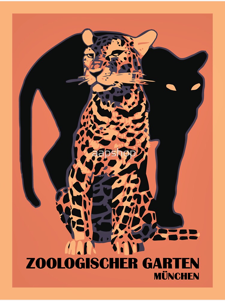 Thumbnail 3 of 3, Sticker, Retro vintage Munich Zoo big cats designed and sold by aapshop.
