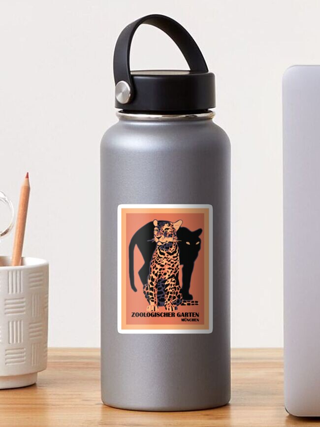 Thumbnail 1 of 3, Sticker, Retro vintage Munich Zoo big cats designed and sold by aapshop.