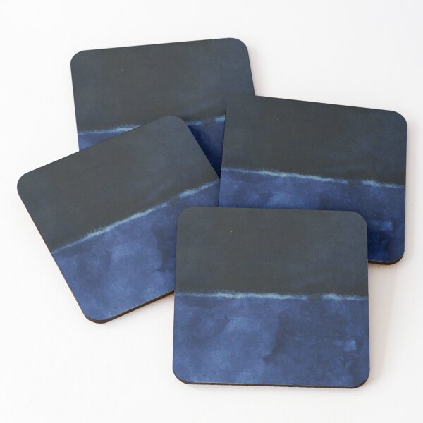 Mark Rothko Painting Style Art Dark Blue  Coasters (Set of 4)