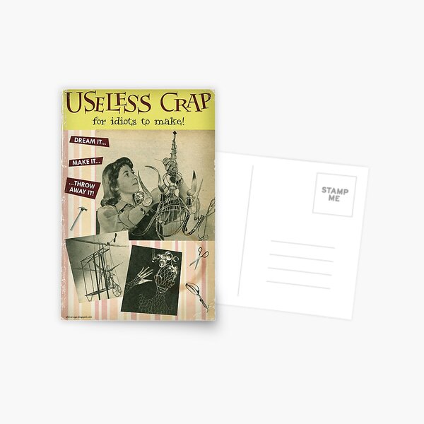 Cover of hobby magazine "Useless Crap for Idiots to Make!'". Postcard