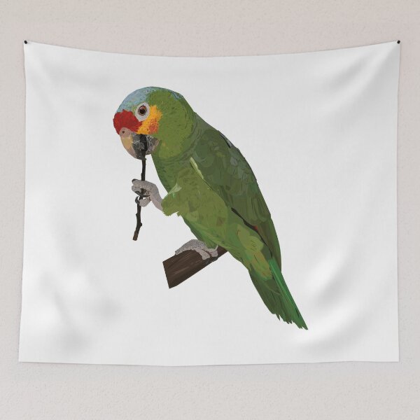Artikelvorschau, Der Amazonas mit der roten Front (Amazona autumnalis) entworfen und verkauft von obscurite.