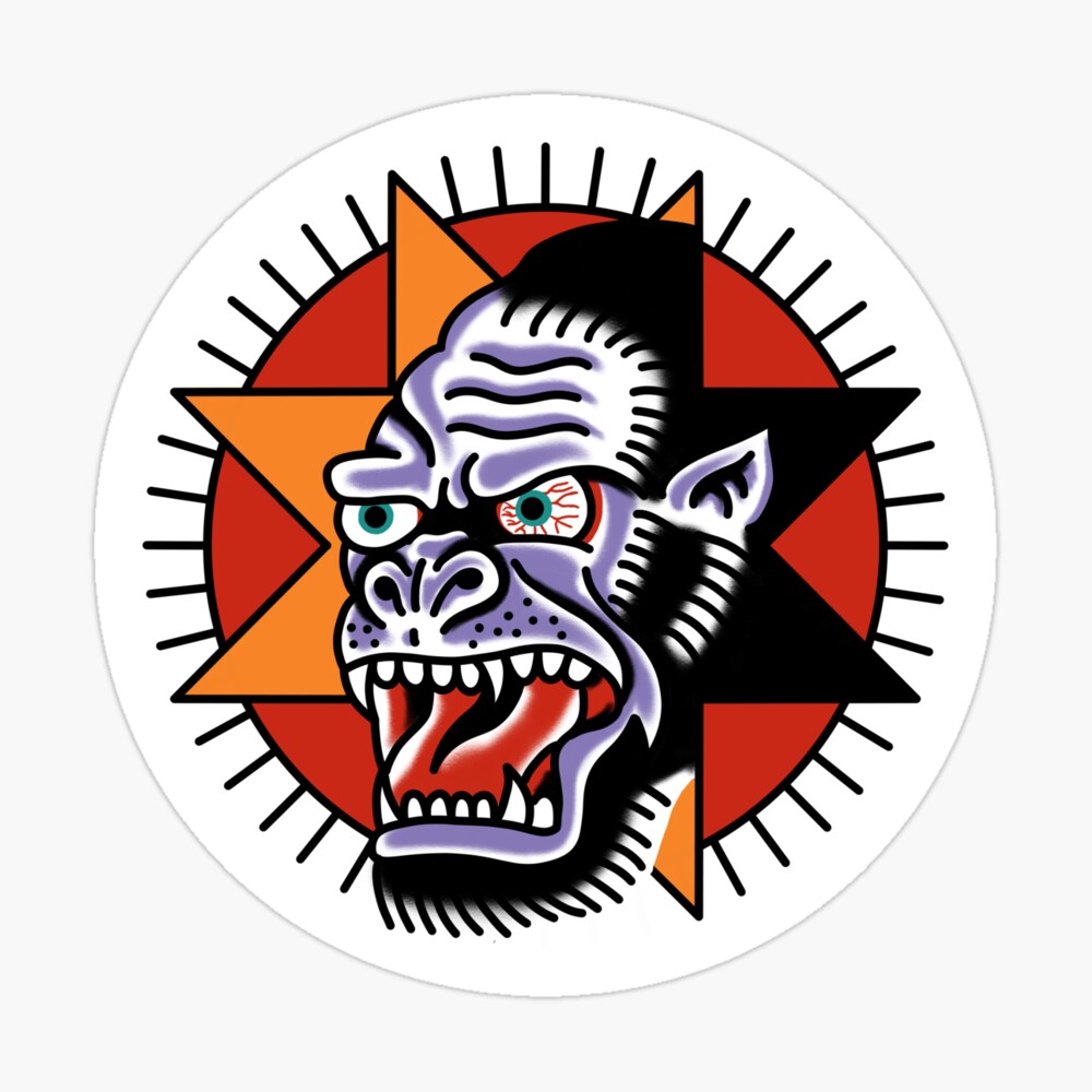 Instagram photo by Graphics Mob • Jun 28, 2016 at 11:58am UTC | Monkey  tattoos, Gorilla tattoo, Pet logo design