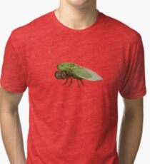 Cicada Playing a Squeezebox Tri-blend T-Shirt