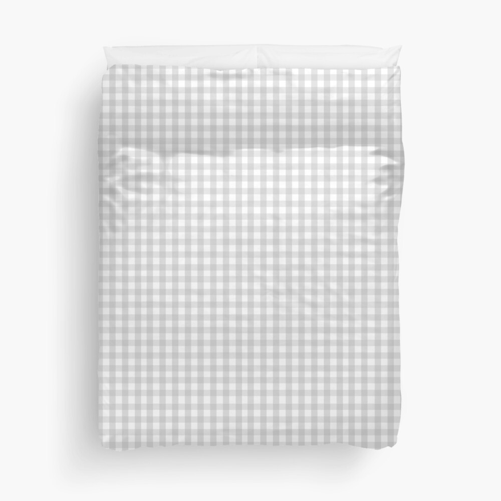 Gingham in Soft Gray Duvet Cover
