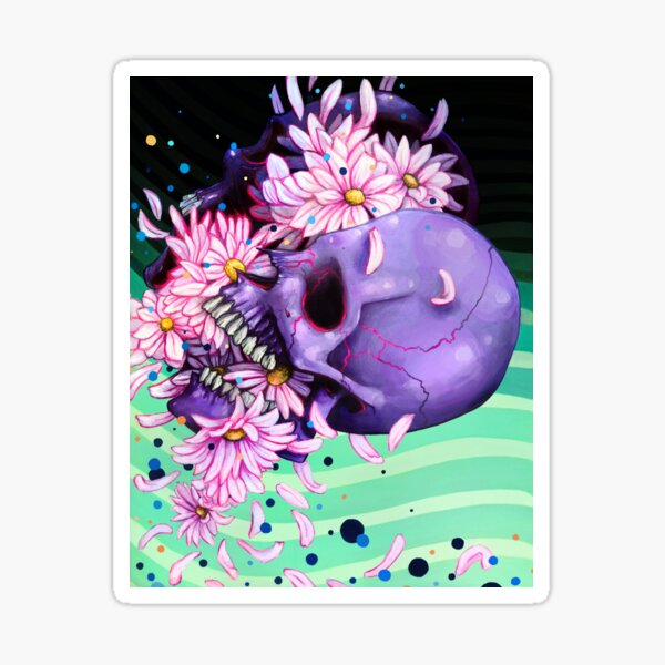 Pushing Up Daisies in color Sticker