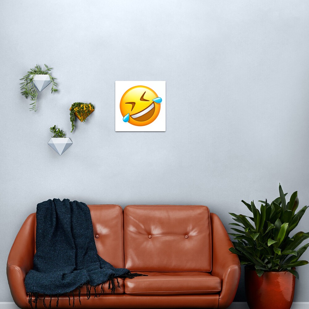 Auf Dem Boden Rollen Lachend Emoji Metallbild Von Amemestore Redbubble