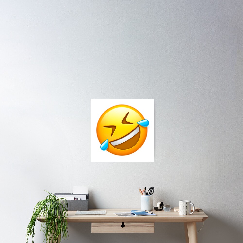 Auf Dem Boden Rollen Lachend Emoji Poster Von Amemestore Redbubble