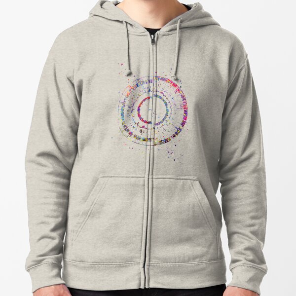 Genomics, science, science art, DNA, DNA print, watercolor DNA Zipped Hoodie