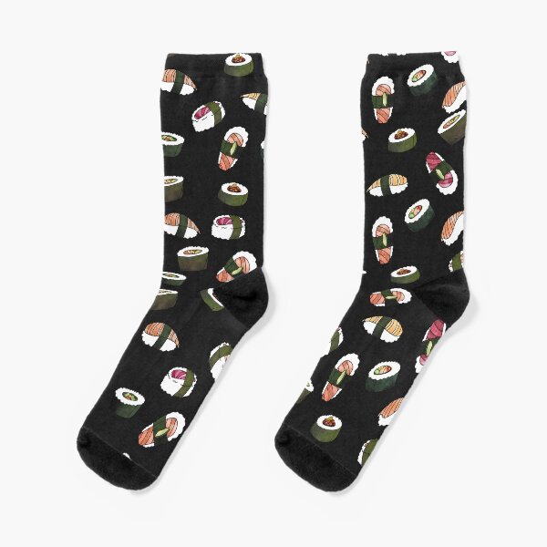 SUSHI (on black) Socks