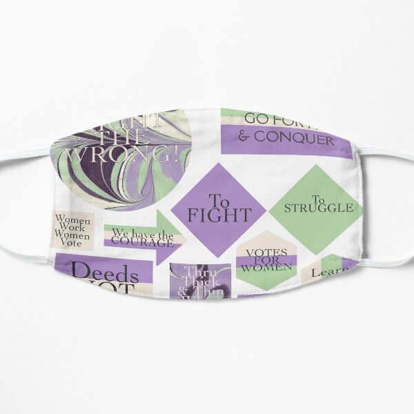 Vintage Women's Suffrage Slogans Flat Mask