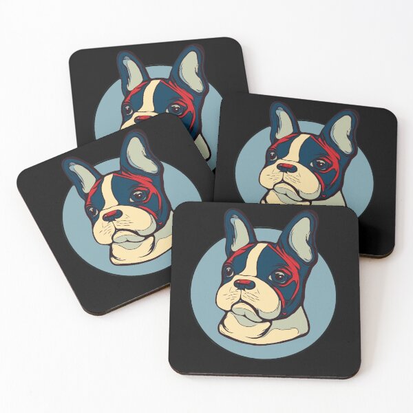 Item preview, French bulldog pop colorfull Vintage designed and sold by Collagedream.