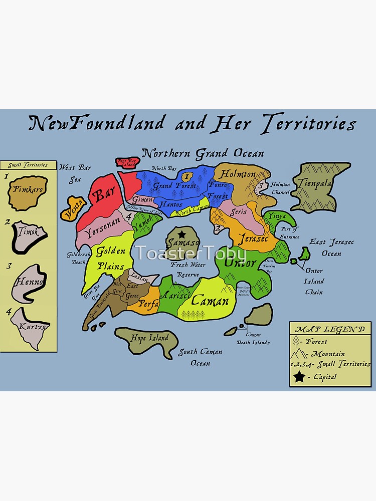 NewFoundland Map Sticker For Sale By ToasterToby Redbubble   Bg,f8f8f8 Flat,750x,075,f Pad,750x1000,f8f8f8 