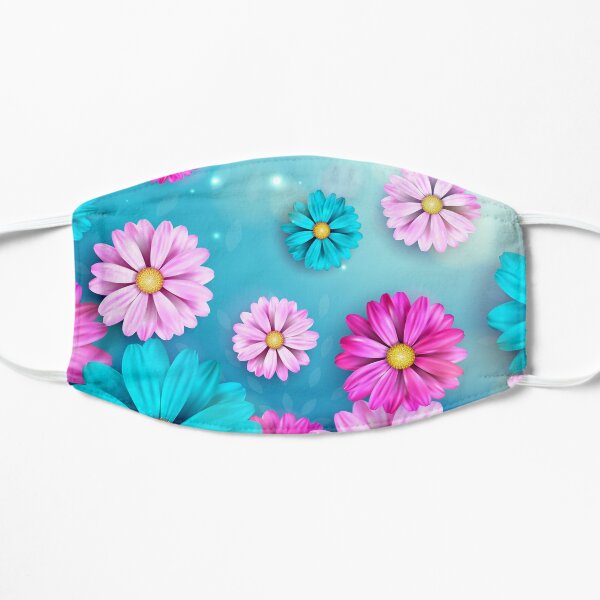 Pink Blue Gerbera Daisy Mask