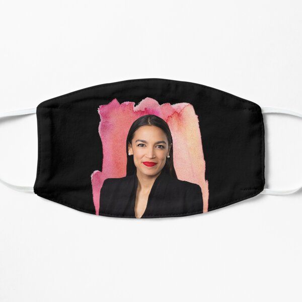 Alexandria Ocasio-Cortez "Watercolor" Flat Mask