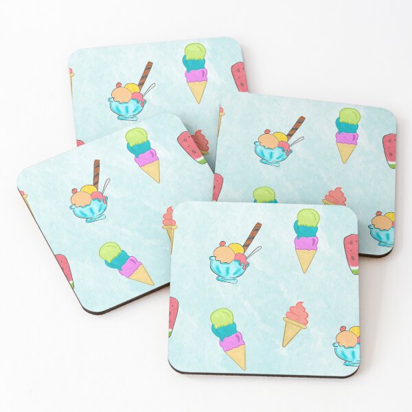 Item preview, Ice Cream Pattern - Blue Background designed and sold by Samm Poirier.