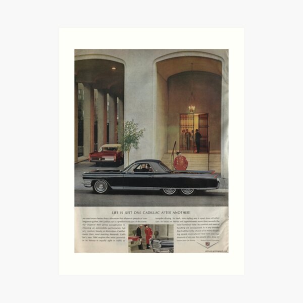 Vintage ad for the 1964 Cadillac. Art Print