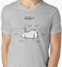 Anatomie eines Kaninchens T-Shirt mit V-Ausschnitt für Männer