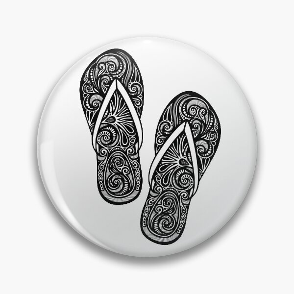 Item preview, Decorative Pair of Flip-flops with Doodle Ornament designed and sold by lissantee.