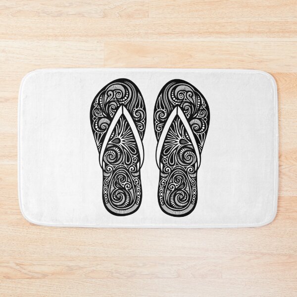 Item preview, Decorative Pair of Flip-flops with Doodle Ornament designed and sold by lissantee.