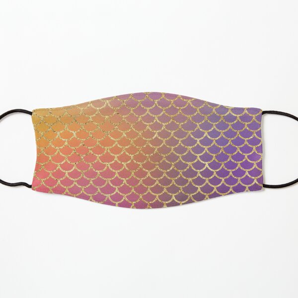 Pink Purple Yellow Faux Glitter Mermaid Scales Kids Mask