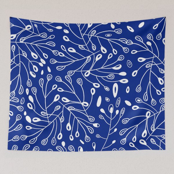 Item preview, Leaf Pattern White & Blue designed and sold by ItsJacobb.