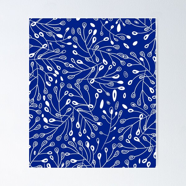 Aperçu de l'œuvre Motif Feuille Blanc & Bleu créée et vendue par ItsJacobb.