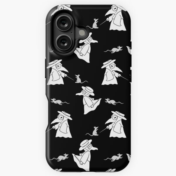 Item preview, Chibi Plague Doctors White on Black designed and sold by SilverDarner.