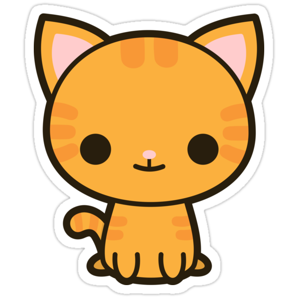 kawaii ginger cat stickers by peppermintpopuk redbubble