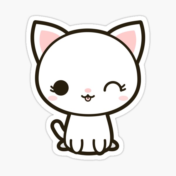 Kawaii white cat Sticker for Sale by peppermintpopuk  Cute stickers, Cute  drawings, Cute animal drawings kawaii