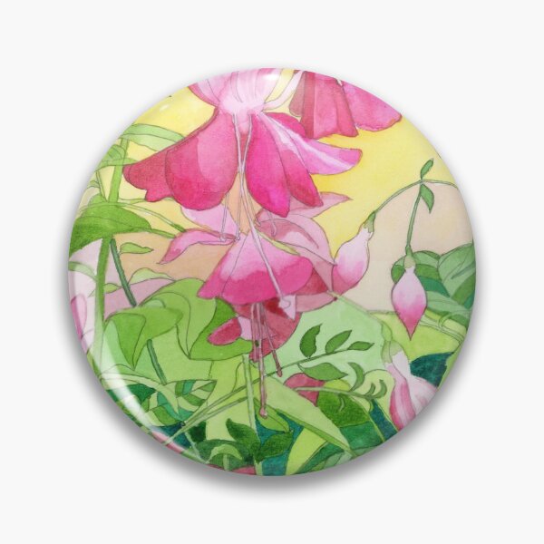 Item preview, Pink Fuchsia Flowers Original watercolour painting designed and sold by esvb.