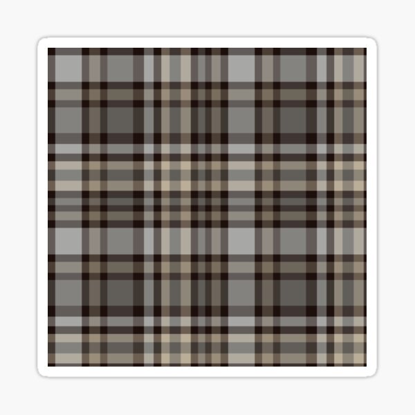 Brown & grey Checked pattern Sticker