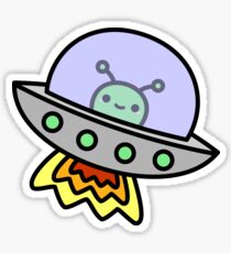 Cute alien in ufo in space Sticker