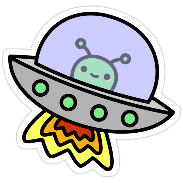 Cute Alien In Ufo In Space Stickers By Peppermintpopuk Redbubble 6663