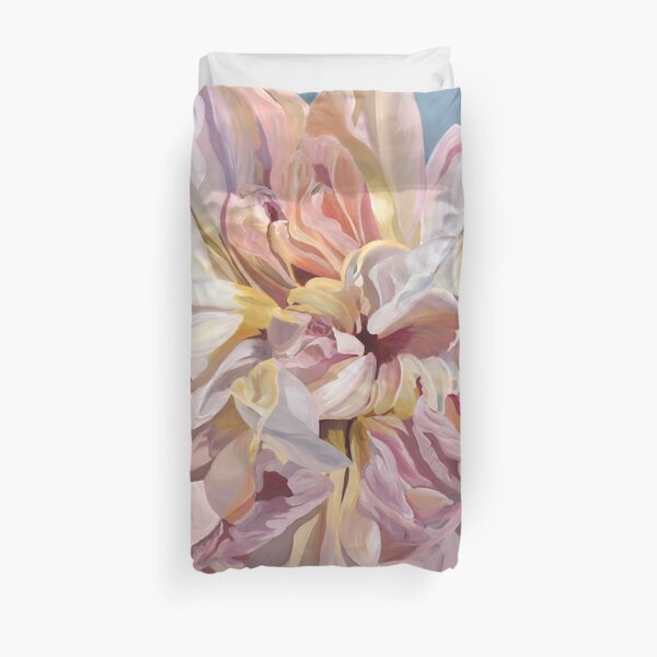 Gorgeous Peony of creams, pinks and golds Duvet Cover
