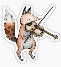 Violin Fox Sticker
