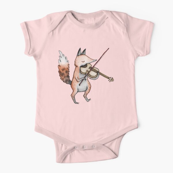 Violin Fox Short Sleeve Baby One-Piece