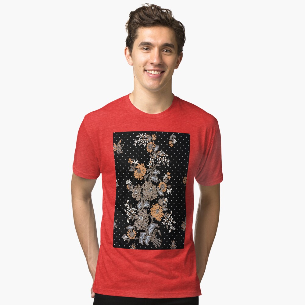 Indonesian Batik Sarong Tri-blend T-Shirt