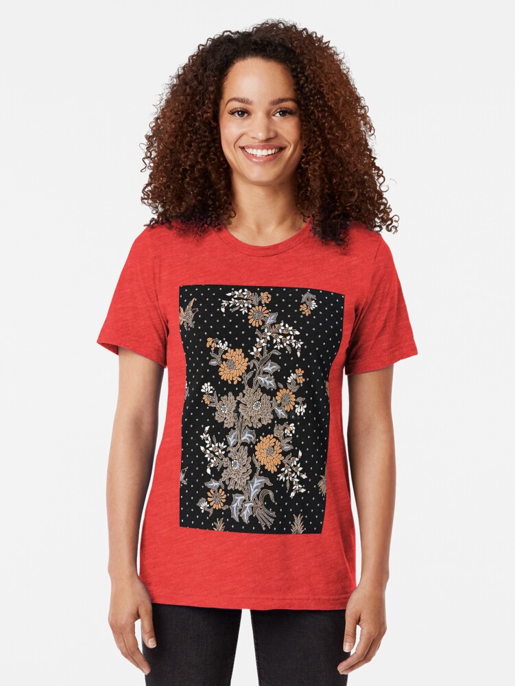 Alternate view of Indonesian Batik Sarong Tri-blend T-Shirt