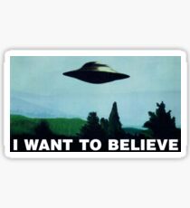 I want to believe - Funny sayings Sticker