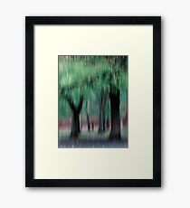 Group of Trees in Motion - green Framed Print